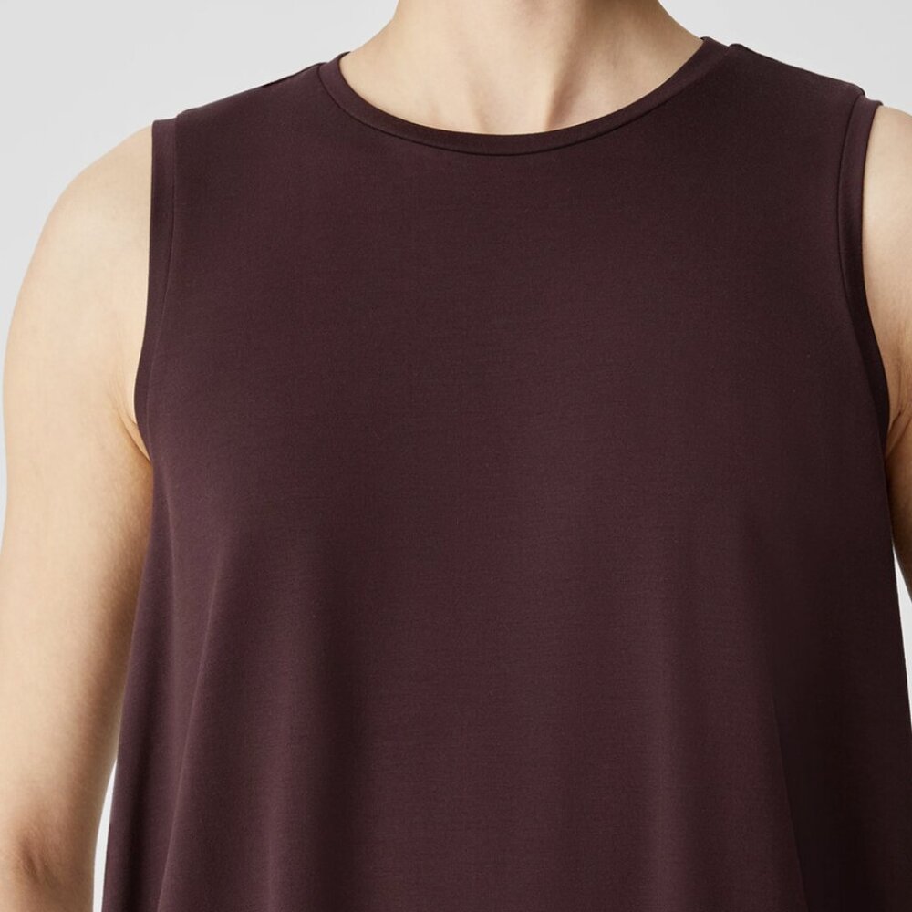 Eileen Fisher Cassis Fine Jersey Crew Neck Tank - Picture 4 of 4